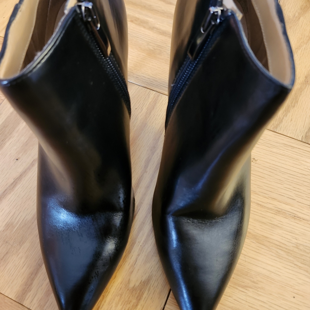 Franco Sarto Black Pointed Toe Ankle Booties